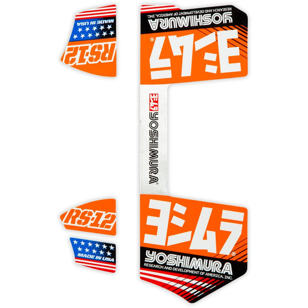 Yoshimura Rs12 Muffler Decals Orange