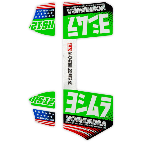 Yoshimura Rs12 Muffler Decals Green