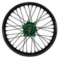 Wheel Rear 2.15x18 Green Hub Blk Rim/Sil Spoke/Sil Nipple