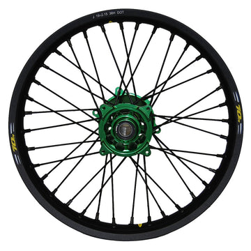 Wheel Rear 2.15x18 Green Hub Blk Rim/Sil Spoke/Sil Nipple