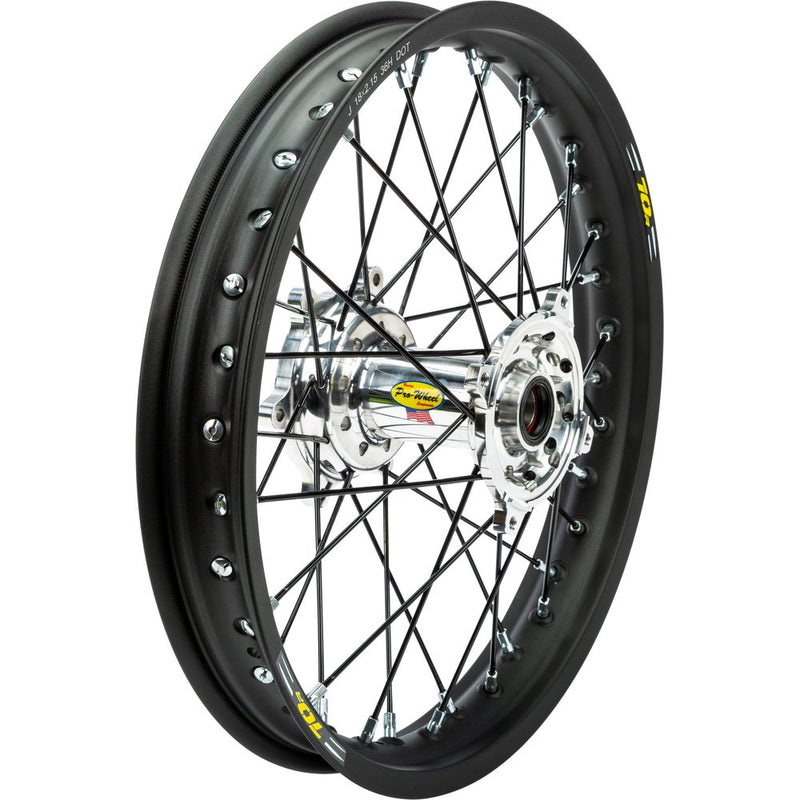 Wheel Rear 2.15x19 Silver Hub Blk Rim/Blk Spoke/Sil Nipple