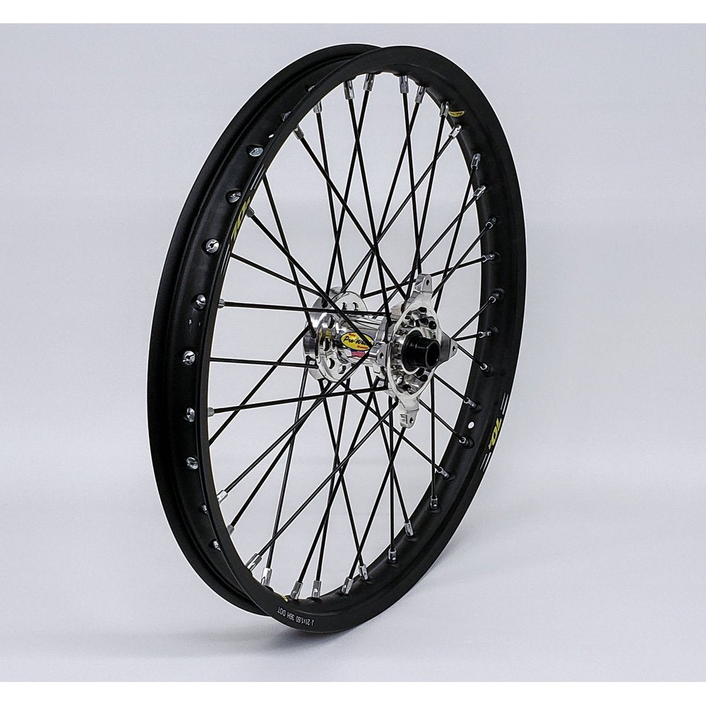 Wheel Front 1.60x21 Silver Hub Blk Rim/Blk Spoke/Sil Nipple