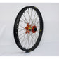 Wheel Front 1.40x19 Orange Hub Blk Rim/Sil Spoke/Sil Nipple