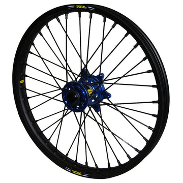 Wheel Front 1.60x21 Blue Hub Blk Rim/Blk Spoke/Blk Nipple