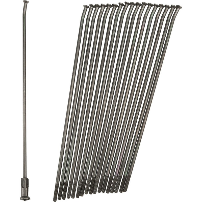 Double Butted Spokes Black/Black Front 21" 36/Pk