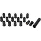 16/Pk 12mmx1.25 Tapered Lug Nuts 60' Splined Black