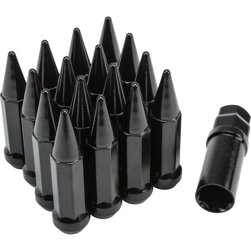 Spike Lug Nut 12mmx1.50 60' Black Tapered W/Key