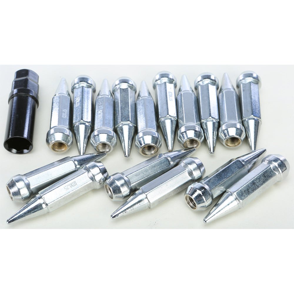 Spike Lug Nut 10mmx1.25 60' Chrome Tapered 14mm Hd W/Key