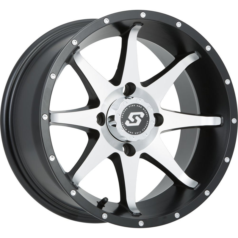 Storm Wheel 12x7 4/137 5+2 (+10mm) Blk/Machined