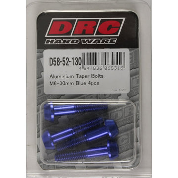 Aluminum Taper Bolts Blue M6x30mm 4/Pk