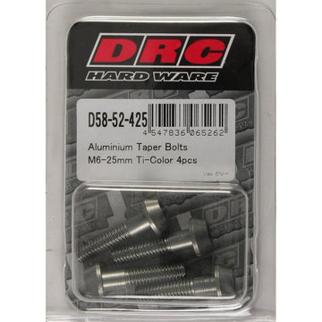 Aluminum Taper Bolts Titanium M6x25mm 4/Pk