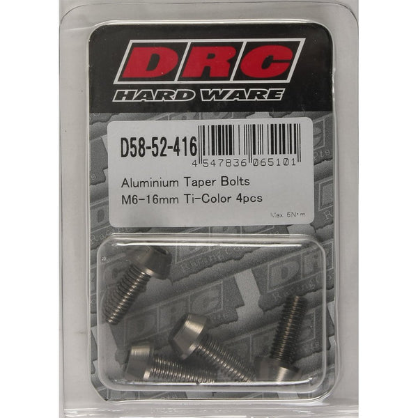 Aluminum Taper Bolts Titanium M6x16mm 4/Pk