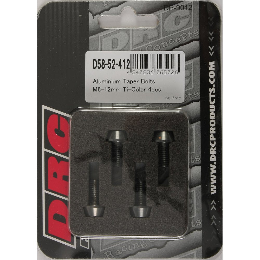 Aluminum Taper Bolts Titanium M6x12mm 4/Pk