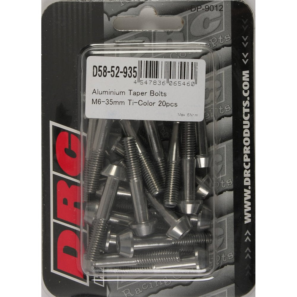 Aluminum Taper Bolts Titanium M6x35mm 20/Pk