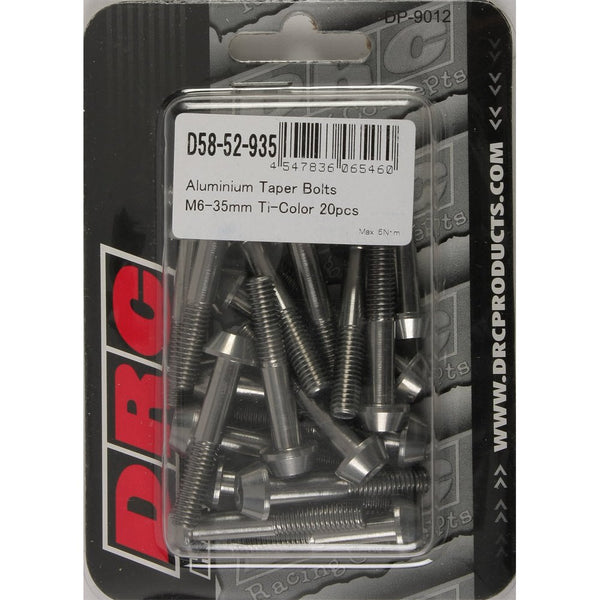 Aluminum Taper Bolts Titanium M6x35mm 20/Pk