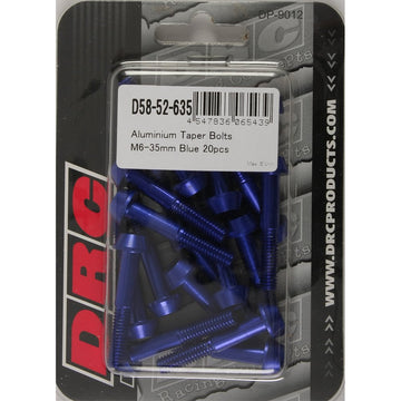 Aluminum Taper Bolts Blue M6x35mm 20/Pk