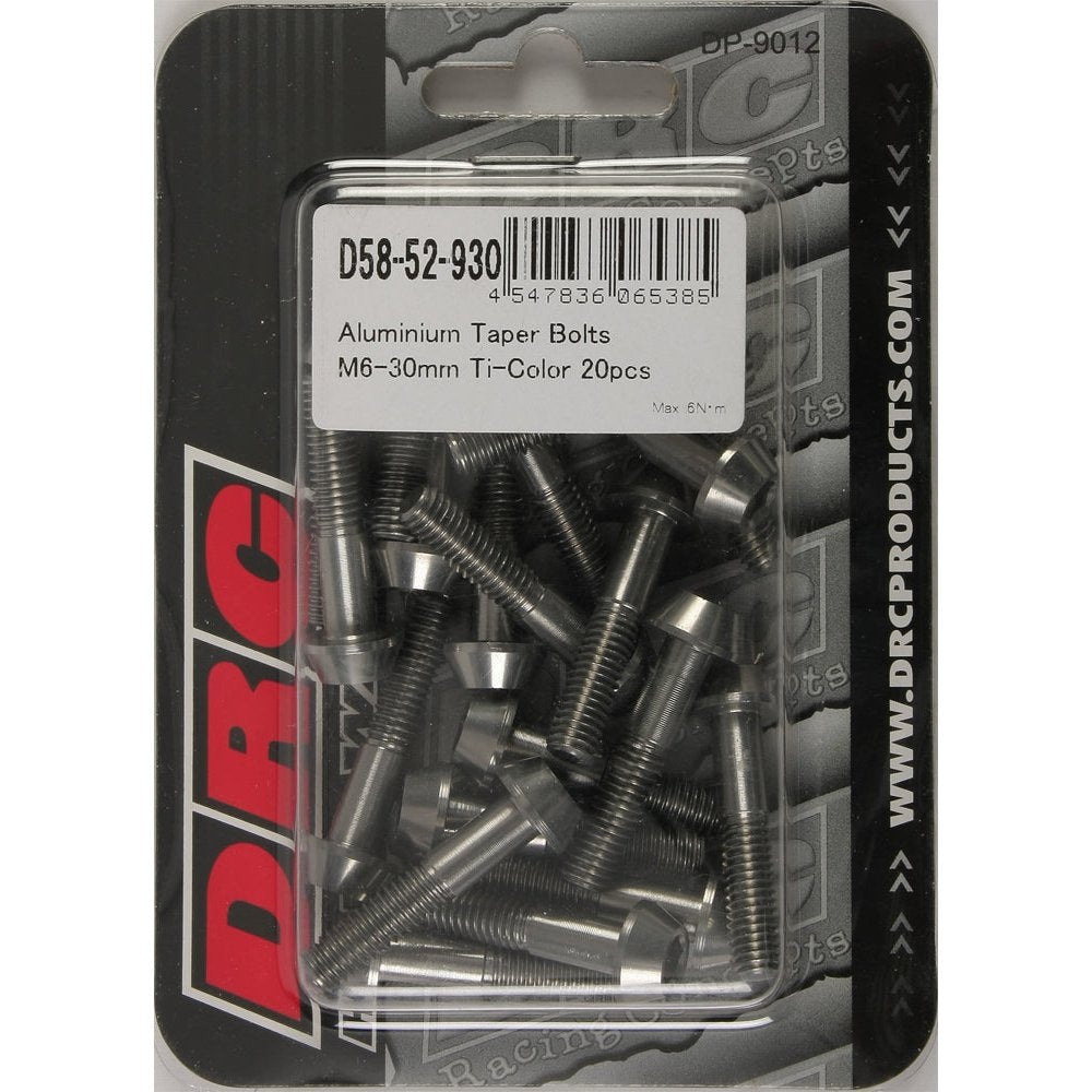Aluminum Taper Bolts Titanium M6x30mm 20/Pk