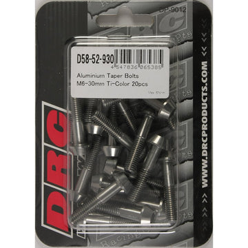 Aluminum Taper Bolts Titanium M6x30mm 20/Pk
