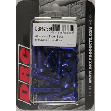 Aluminum Taper Bolts Blue M6x30mm 20/Pk