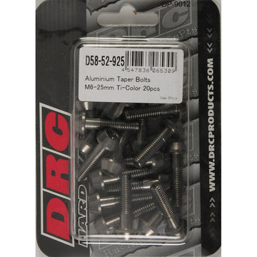 Aluminum Taper Bolts Titanium M6x25mm 20/Pk