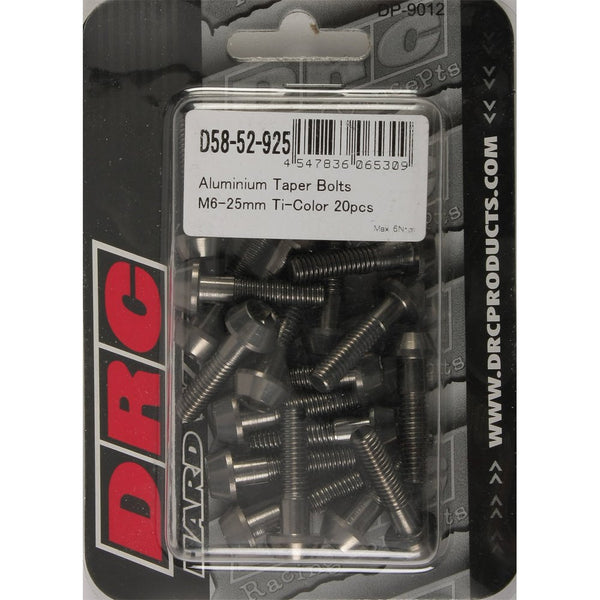 Aluminum Taper Bolts Titanium M6x25mm 20/Pk