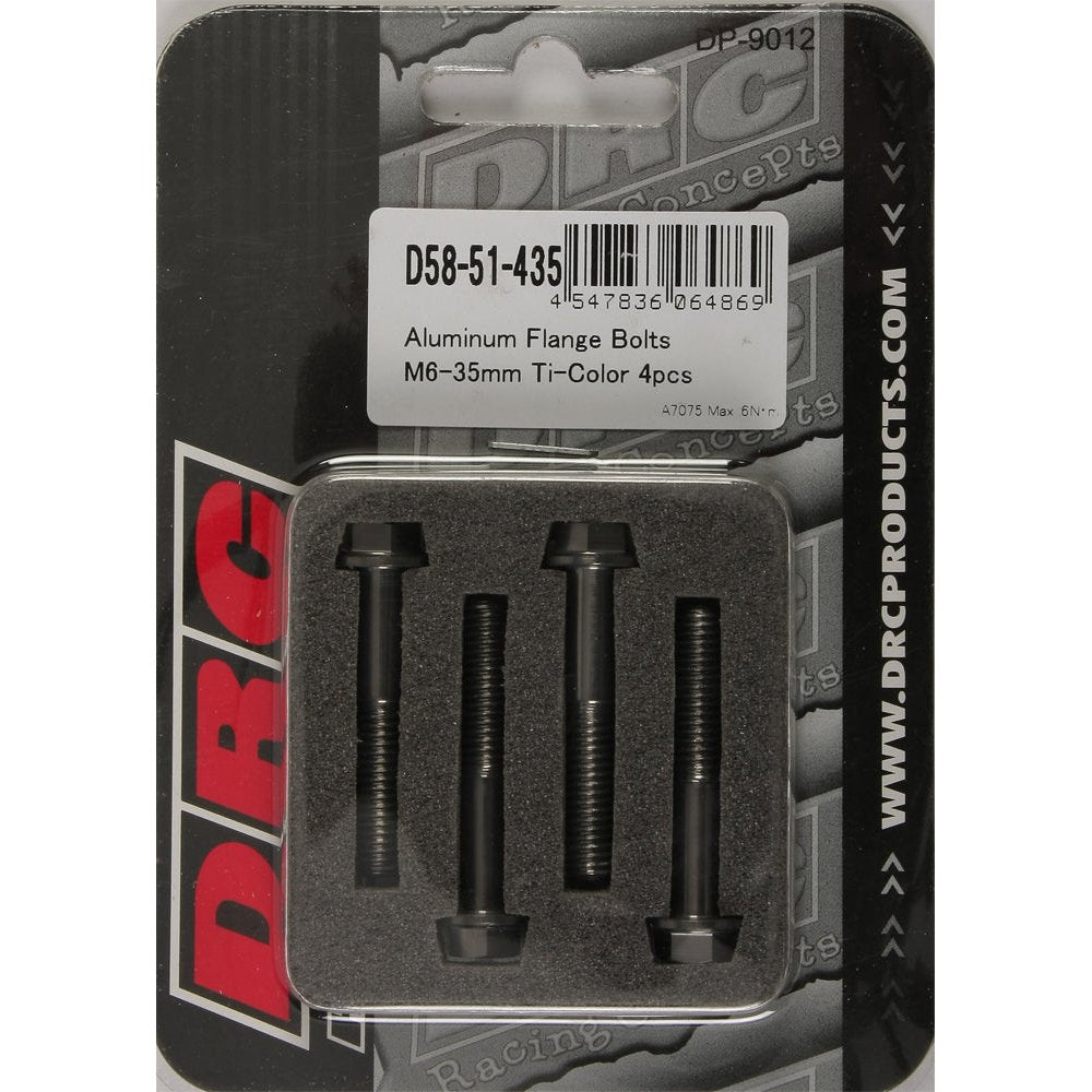 Aluminum Flange Bolts Titanium M6x35mm 4/Pk