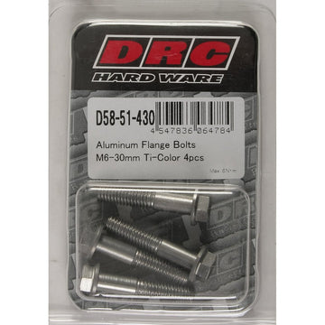 Aluminum Flange Bolts Titanium M6x30mm 4/Pk
