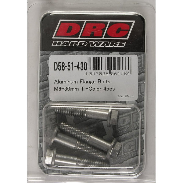 Aluminum Flange Bolts Titanium M6x30mm 4/Pk