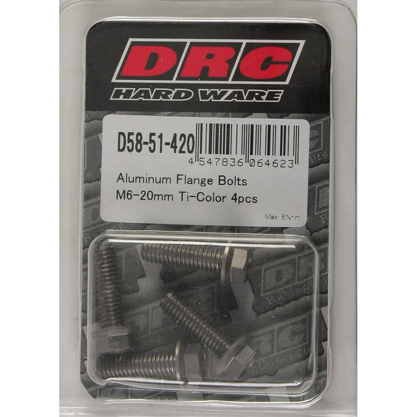 Aluminum Flange Bolts Titanium M6x20mm 4/Pk