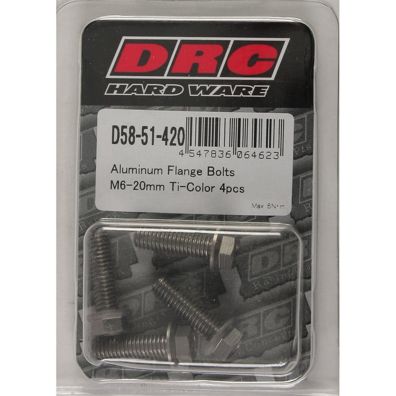 Aluminum Flange Bolts Titanium M6x20mm 4/Pk