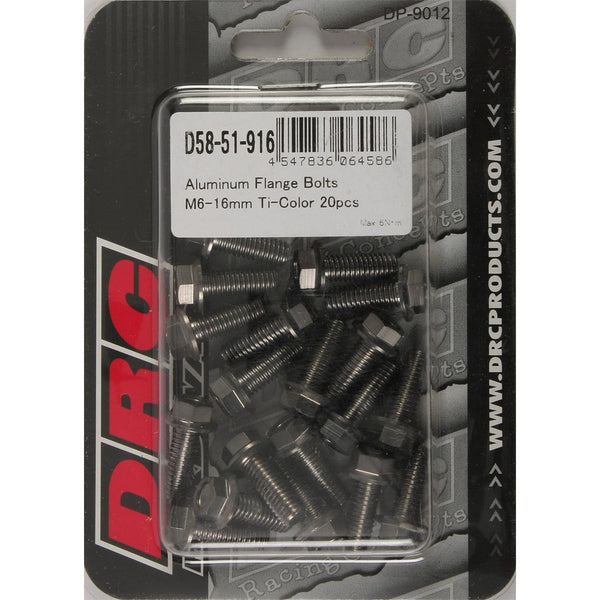 Aluminum Flange Bolts Titanium M6x16mm 20/Pk