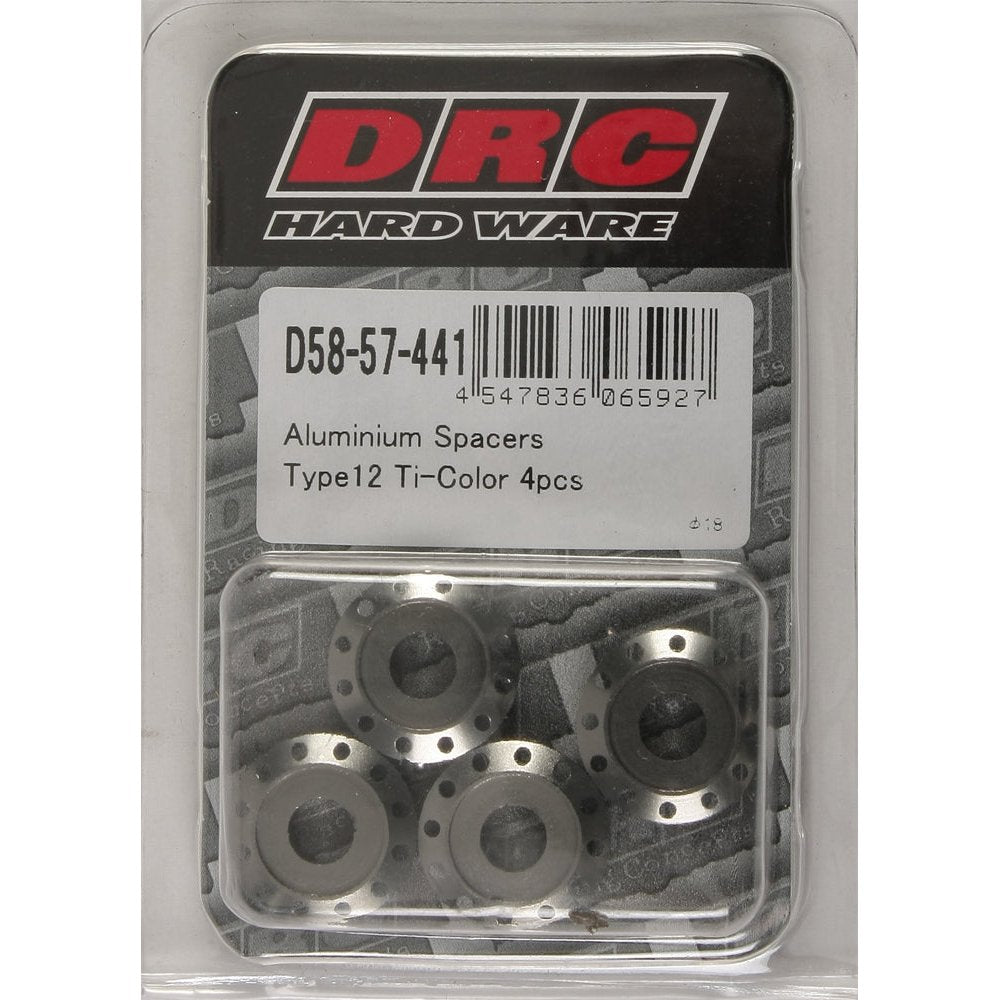 Aluminum Spacers Type 12 Titanium M6x12mm 4/Pk