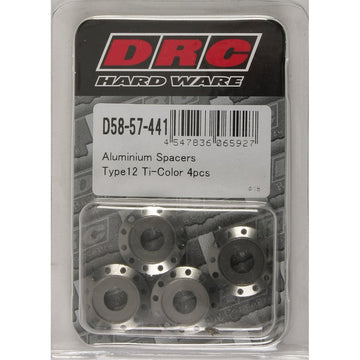 Aluminum Spacers Type 12 Titanium M6x12mm 4/Pk