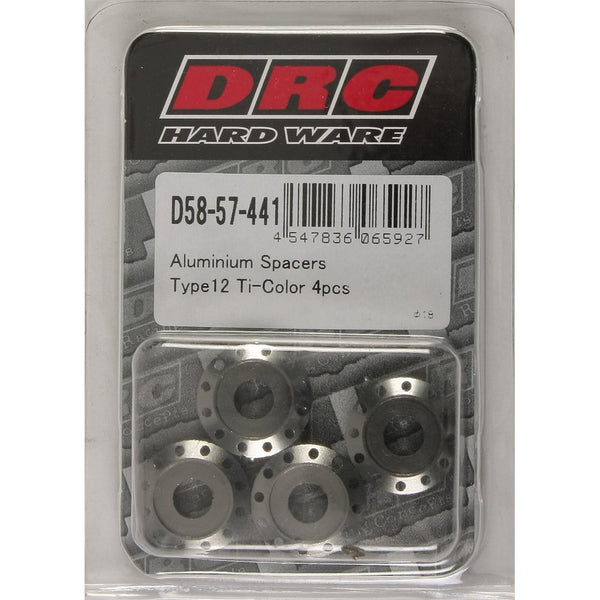 Aluminum Spacers Type 12 Titanium M6x12mm 4/Pk