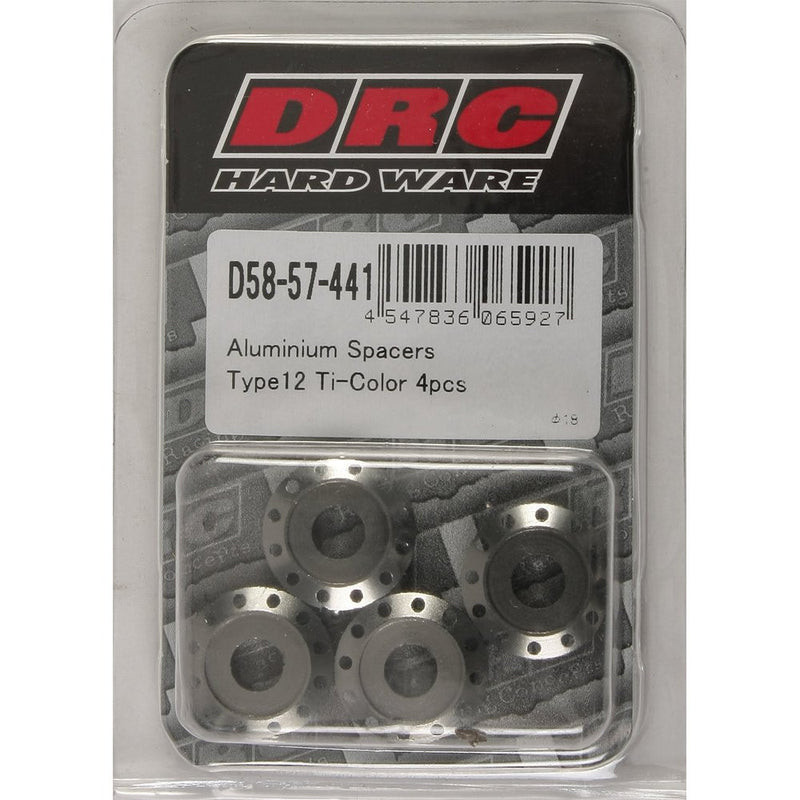 Aluminum Spacers Type 12 Titanium M6x12mm 4/Pk