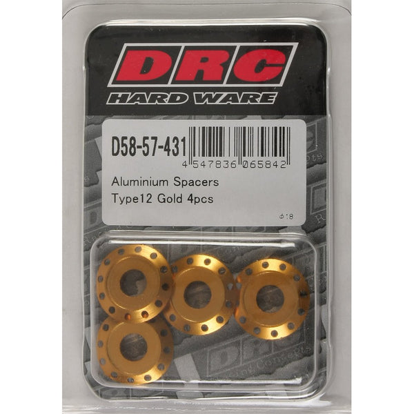 Aluminum Spacers Type 12 Gold M6x12mm 4/Pk