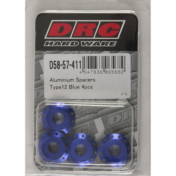 Aluminum Spacers Type 12 Blue M6x12mm 4/Pk