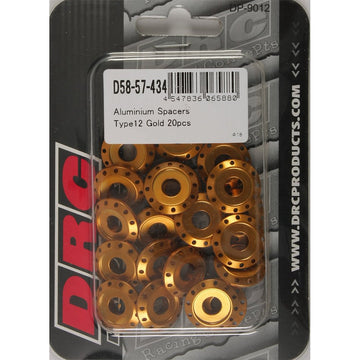 Aluminum Spacers Type 12 Gold M6x12mm 20/Pk