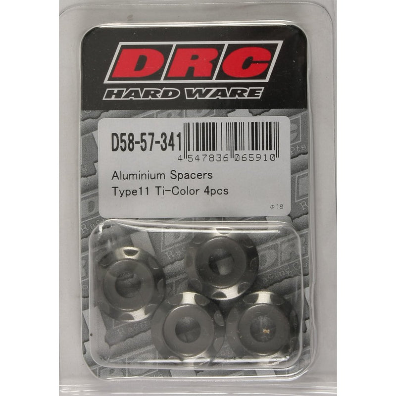Aluminum Spacers Type 11 Titanium M6x12mm 4/Pk
