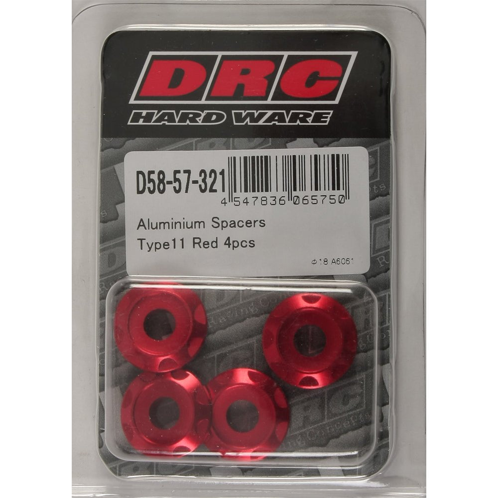 Aluminum Spacers Type 11 Red M6x12mm 4/Pk