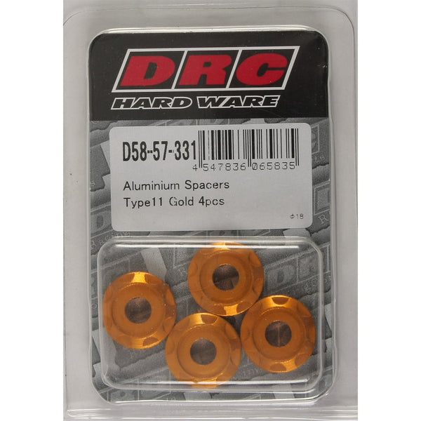 Aluminum Spacers Type 11 Gold M6x12mm 4/Pk