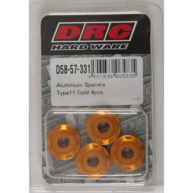 Aluminum Spacers Type 11 Gold M6x12mm 4/Pk