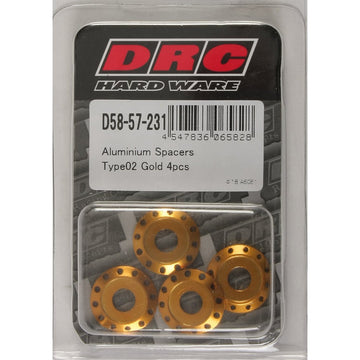 Aluminum Spacers Type 2 Gold M6x12mm 4/Pk