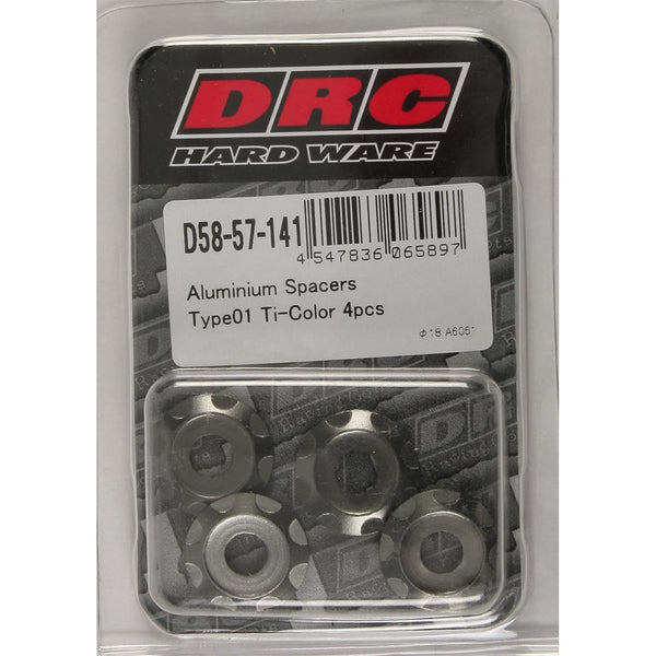 Aluminum Spacers Type 1 Titanium M6x12mm 4/Pk
