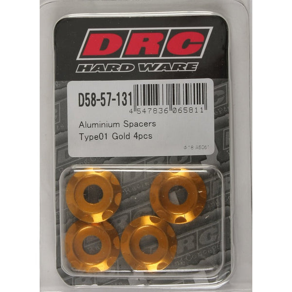 Aluminum Spacers Type 1 Gold M6x12mm 4/Pk