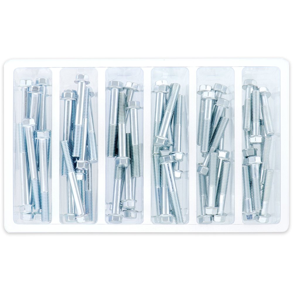 M6 8mm Hex Flange Bolt Assortment 60 Piece Kit