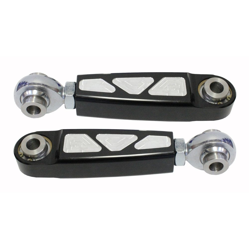 Front Sway Bar Links Adjustable Black Pol