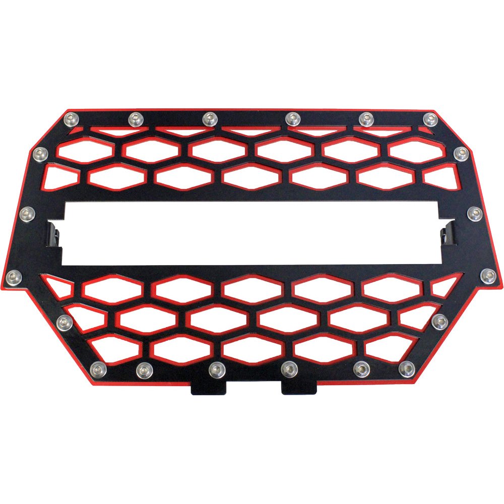 2 Panel Front Grill Black/Red W/10" Light Bar