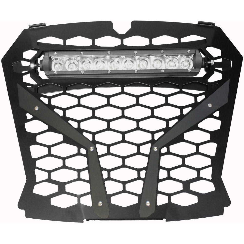 Front Grill Black Pol Rzr S With 10" Light