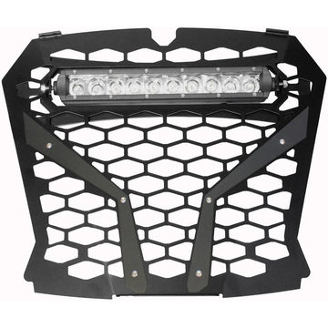 Front Grill Black Pol Rzr S With 10" Light